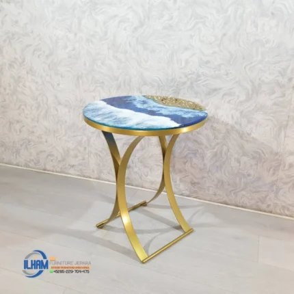 Jual Meja Sudut Besi Bulat Minimalis Ruang Tamu