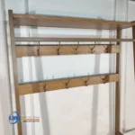 Detail Rak Pakaian Minimalis Modern Atau Gantungan Baju Berdiri Dari Kayu