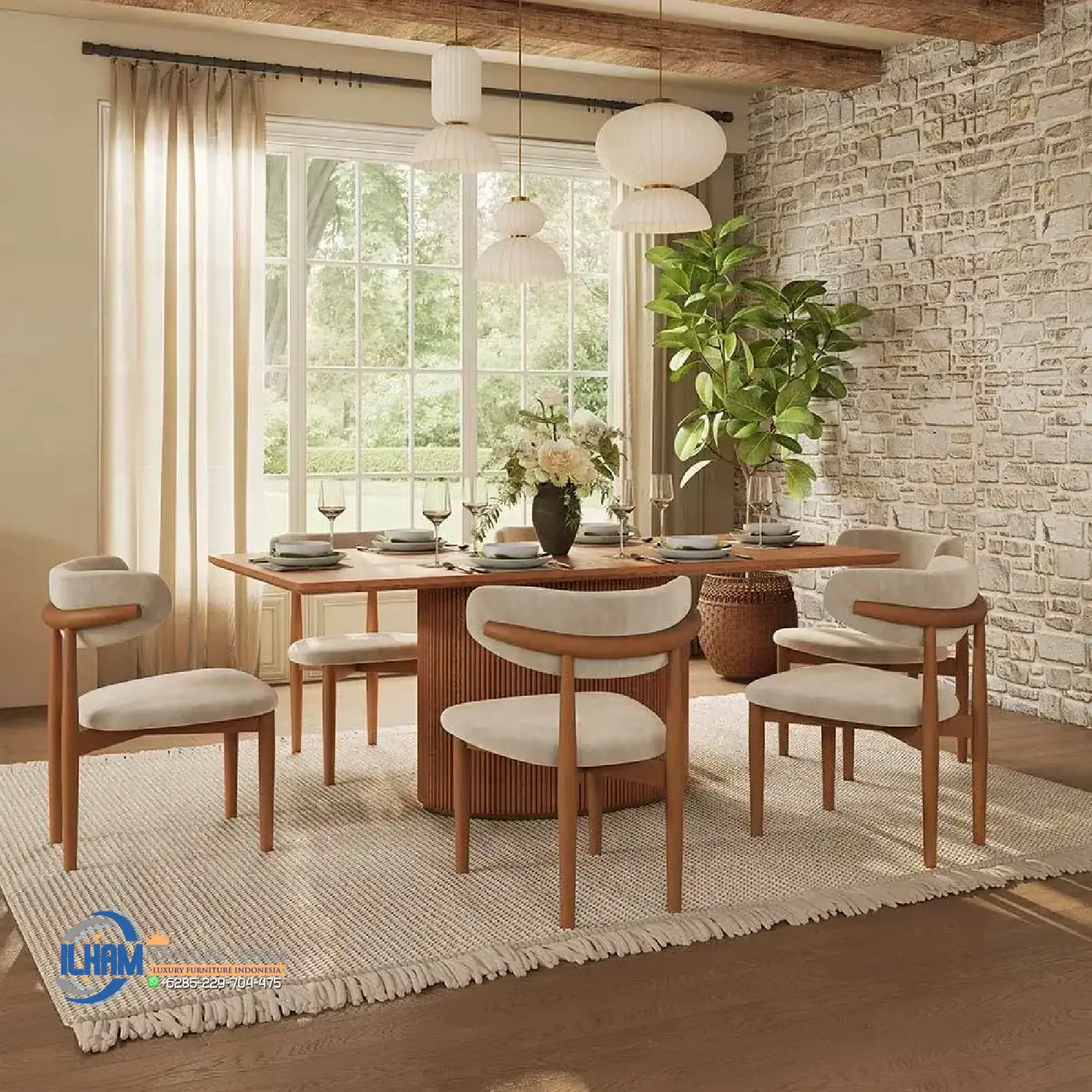 Dining Set Meja Makan Jati Minimalis Terbaru Jepara