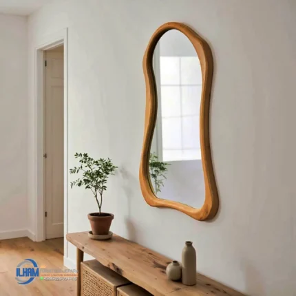 Irregular Mirror Cermin Kayu Jati
