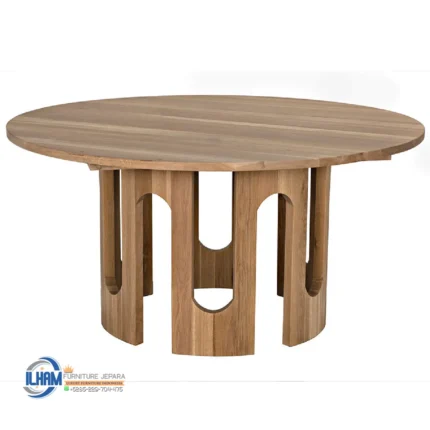 Meja Makan Bundar Jati Minimalis Terbaru Jepara