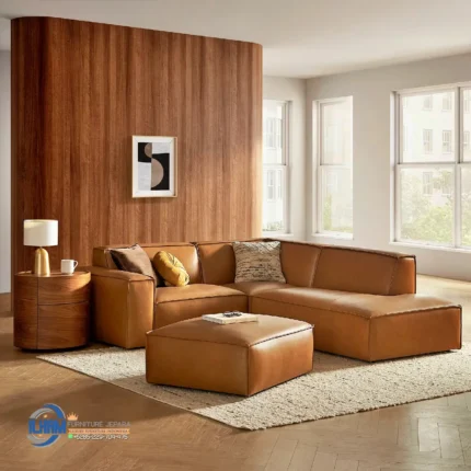 Sofa Kulit Mewah Modular Style