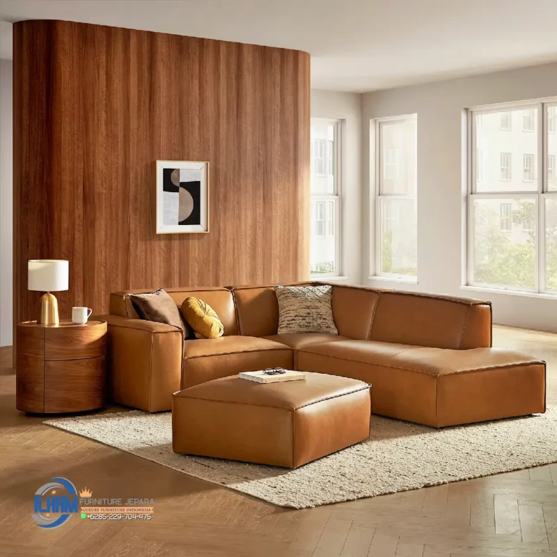 Sofa Kulit Mewah Modular Style