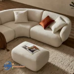 Meja Sofa L Mewah Modern Boucle