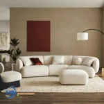 Sofa L Mewah Modern Boucle