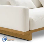 Sofa L Minimalis Kayu Jati Jok Fabric