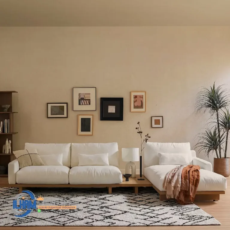Sofa L Minimalis Kayu Jati Terbaru