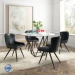 Meja Makan 4 Kursi Kulit Synthetic