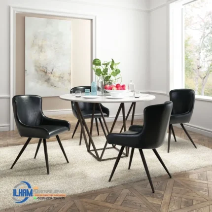Meja Makan 4 Kursi Kulit Synthetic