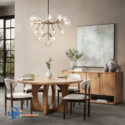 Meja Makan Kayu Jati Set Kursi Cafe Minimalis