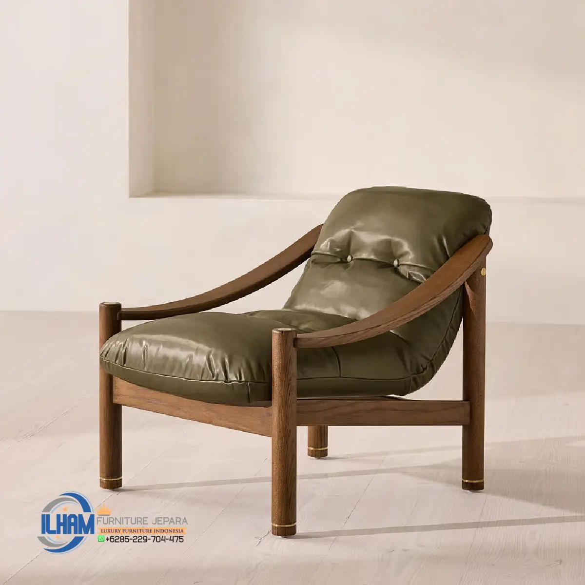 Karine Armchair Sofa Kulit Mewah Jepara
