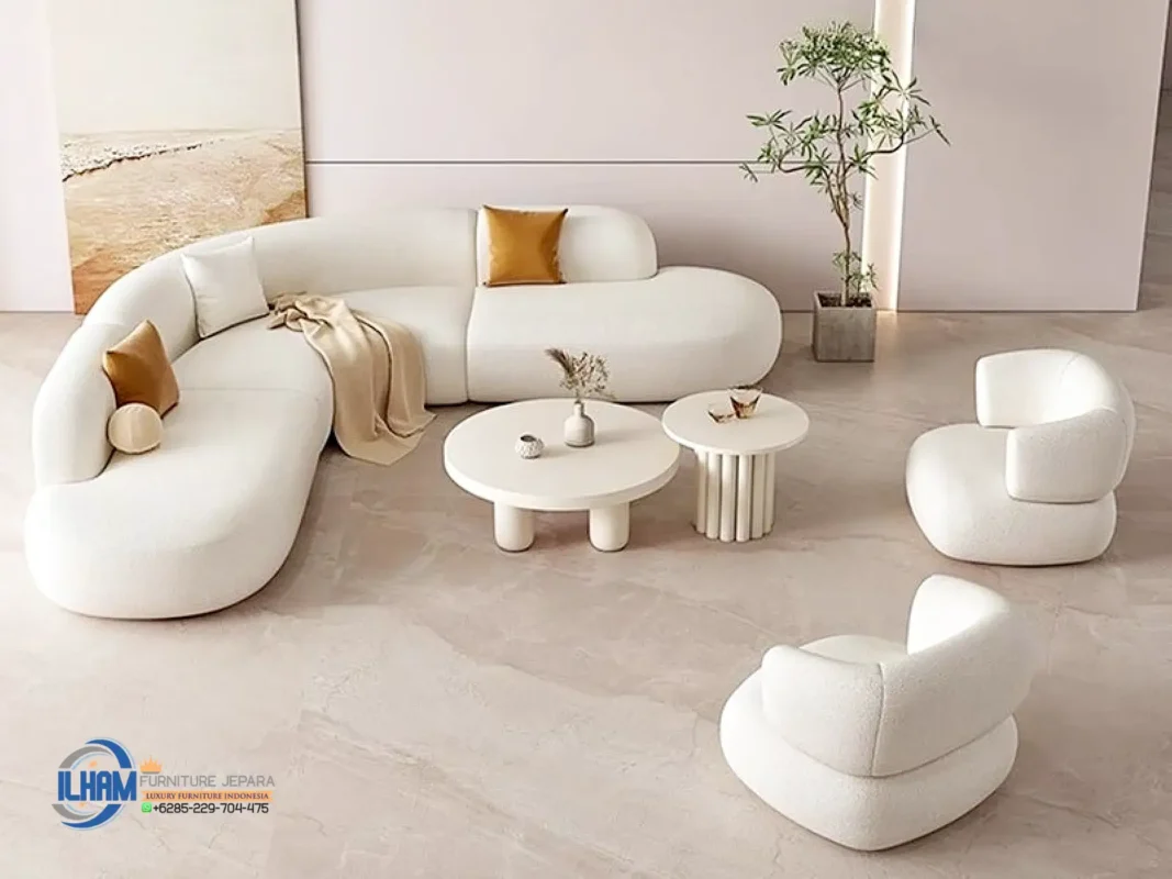 Sofa Sudut Modern Lengkung Minimalis Terbaru b