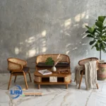 Kursi Tamu Rotan Retro Minimalis Jepara