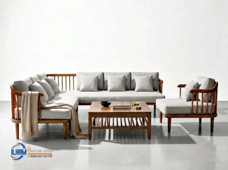 Kursi Tamu Sudut Sofa Jati Minimalis Terbaru
