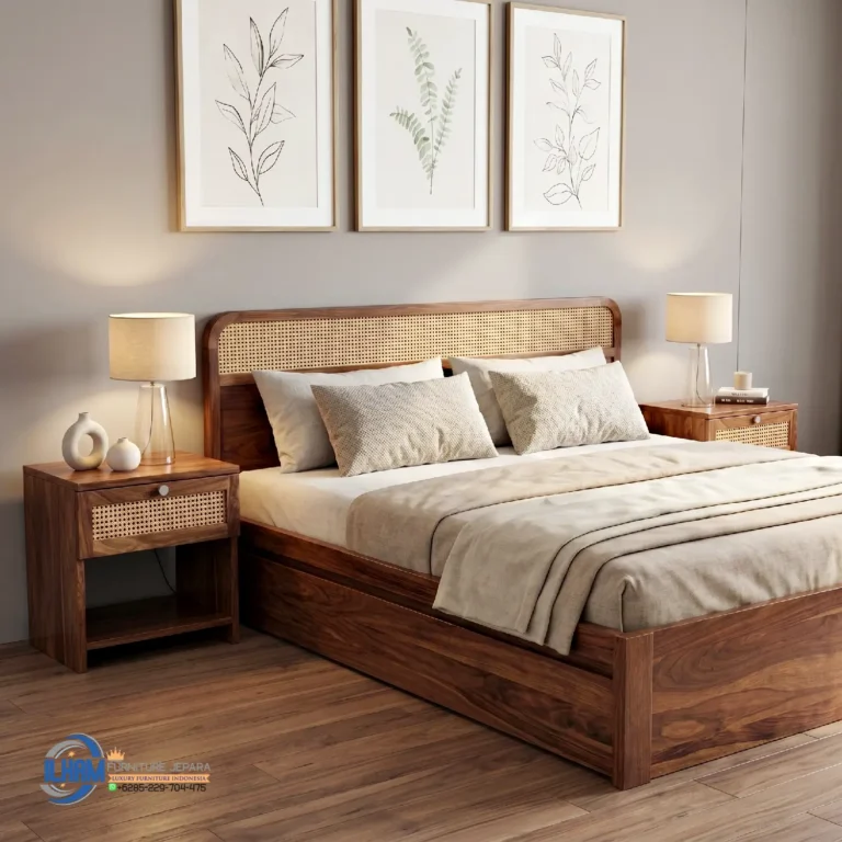 Model Tempat Tidur Jati Rotan Minimalis Villa Bandung