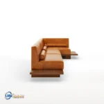 Sofa Sudut Ruang Santai Jok Kulit Sintetis