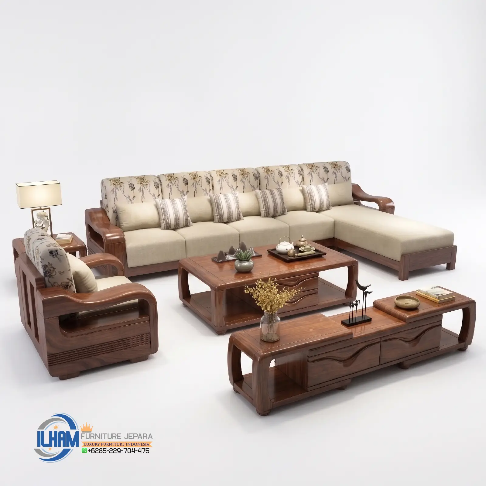 Kursi Tamu Sudut Minimalis Kayu Jati Modern Terbaru Ruangan Modern