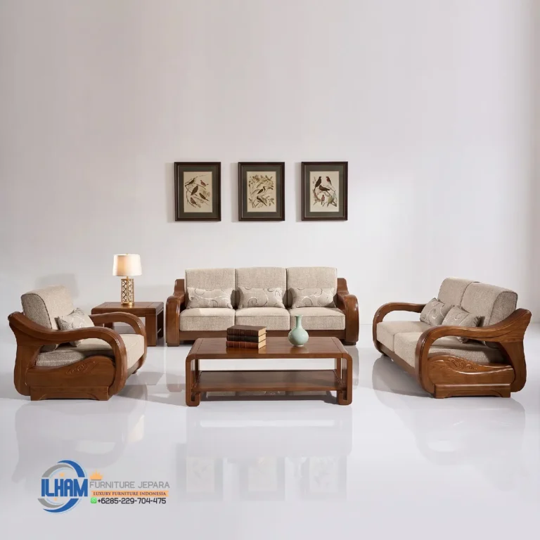 Set Kursi Tamu Kayu Jati Minimalis Modern