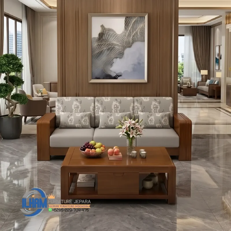 3 Dudukan Kursi Tamu Jati Minimalis Mewah Jepara