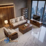 Kursi Tamu Mewah Minimalis Kayu Jati Jepara Terbaru Ruang Keluarga Modern
